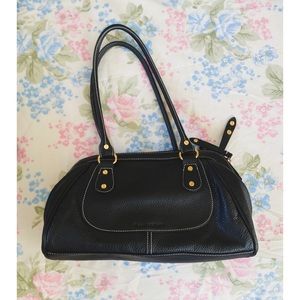 Isaac Mizrahi Black Genuine Leather Satchel